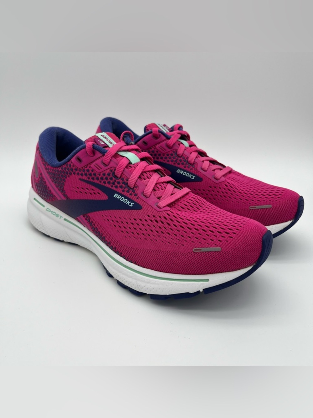 Brooks Women's Ghost 14 Running Shoes - Magenta with Navy Size 9.5